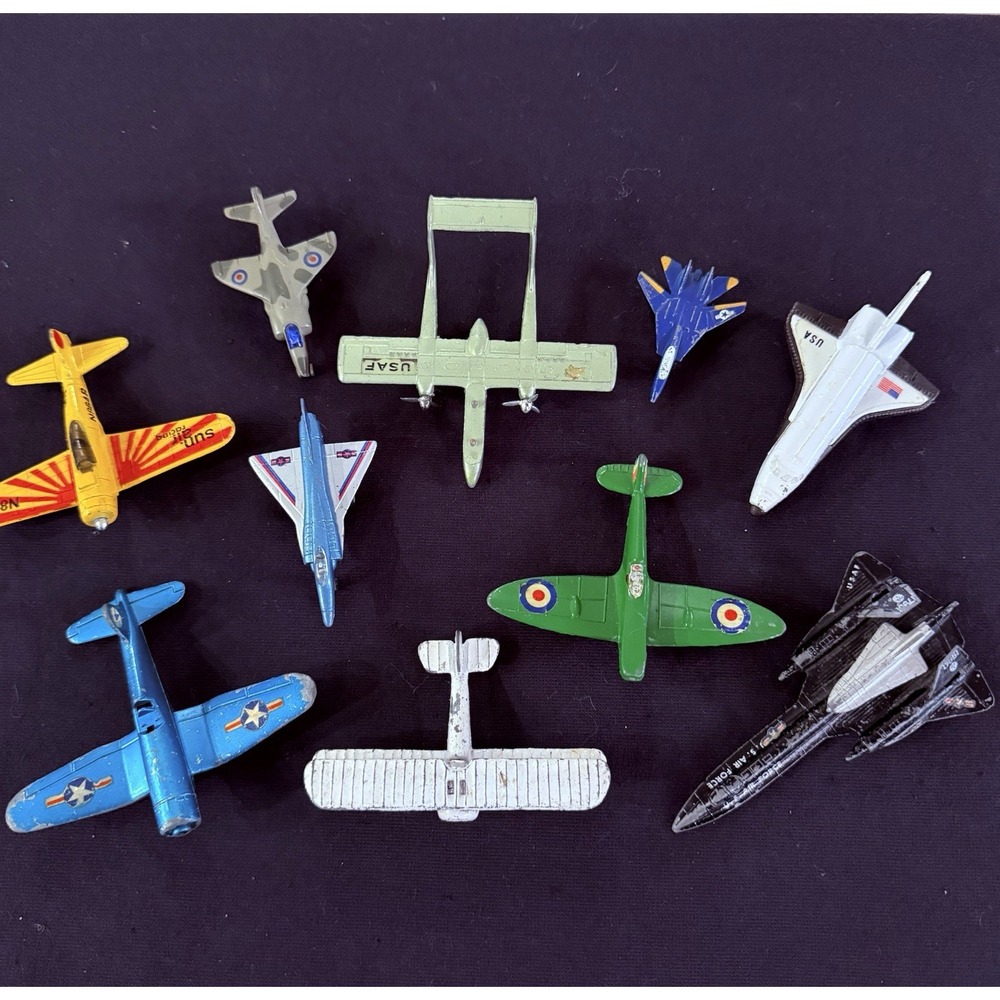 Lot-10 Vintage Diecast Toy Airplanes Space Shuttle Pencil Sharpener